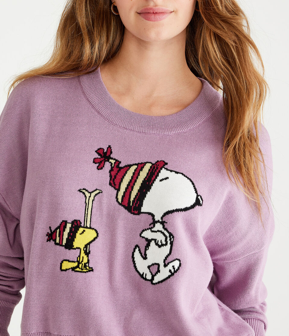 Peanuts® | Aéropostale Snoopy & Woodstock Cropped Crew Sweater