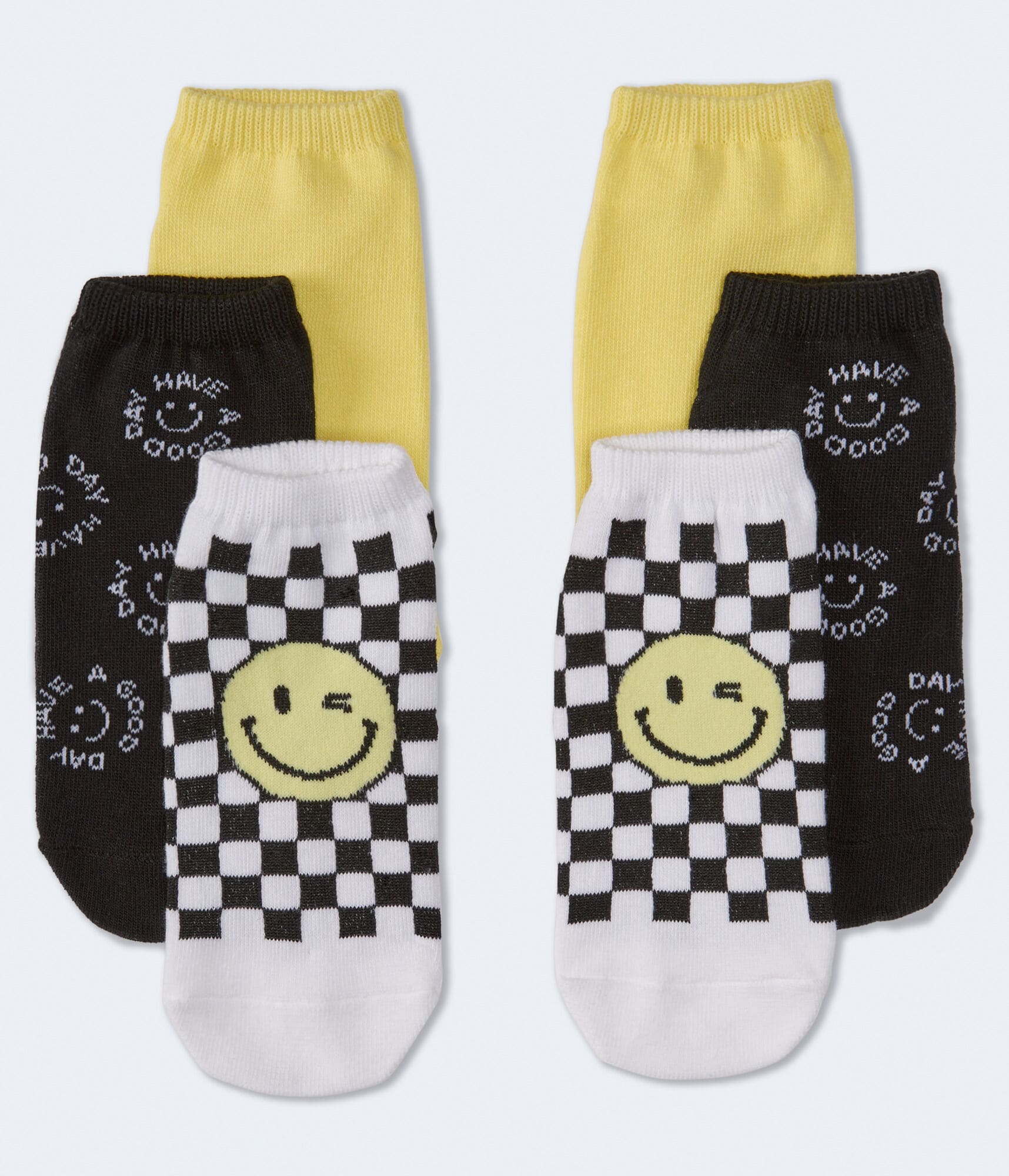 Smiley Check Ankle Sock 3-Pack