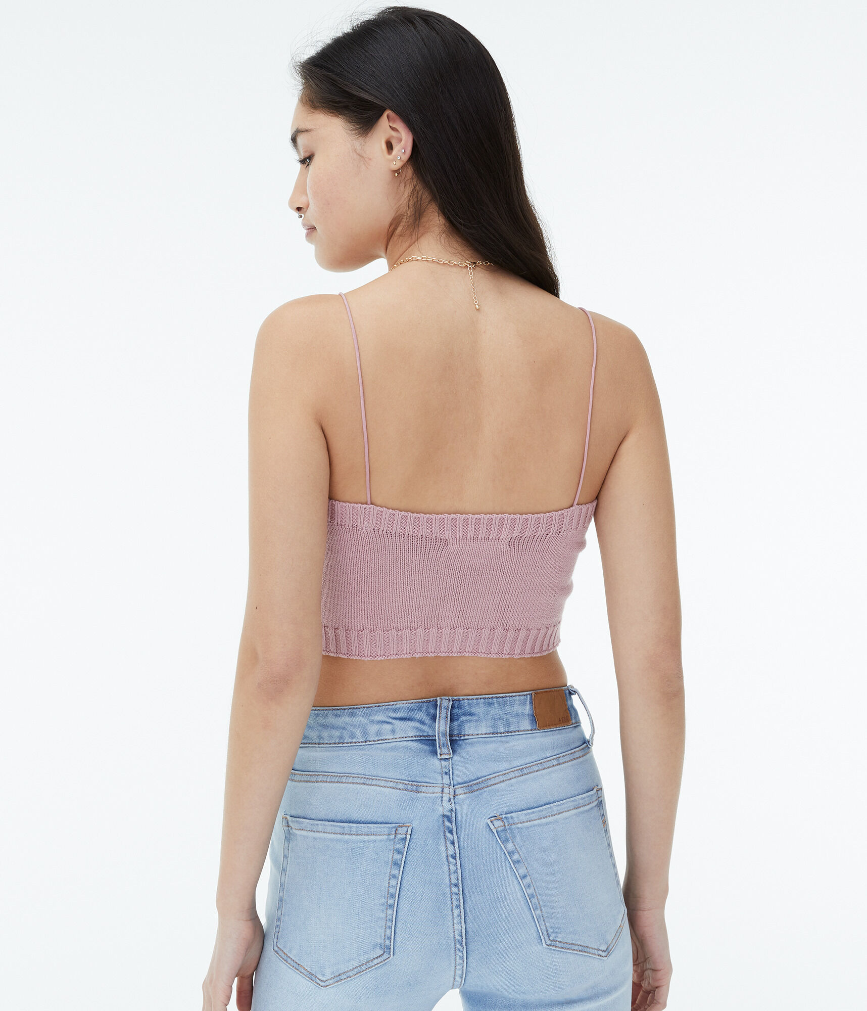 Sweater-Knit Cropped Bungee Cami