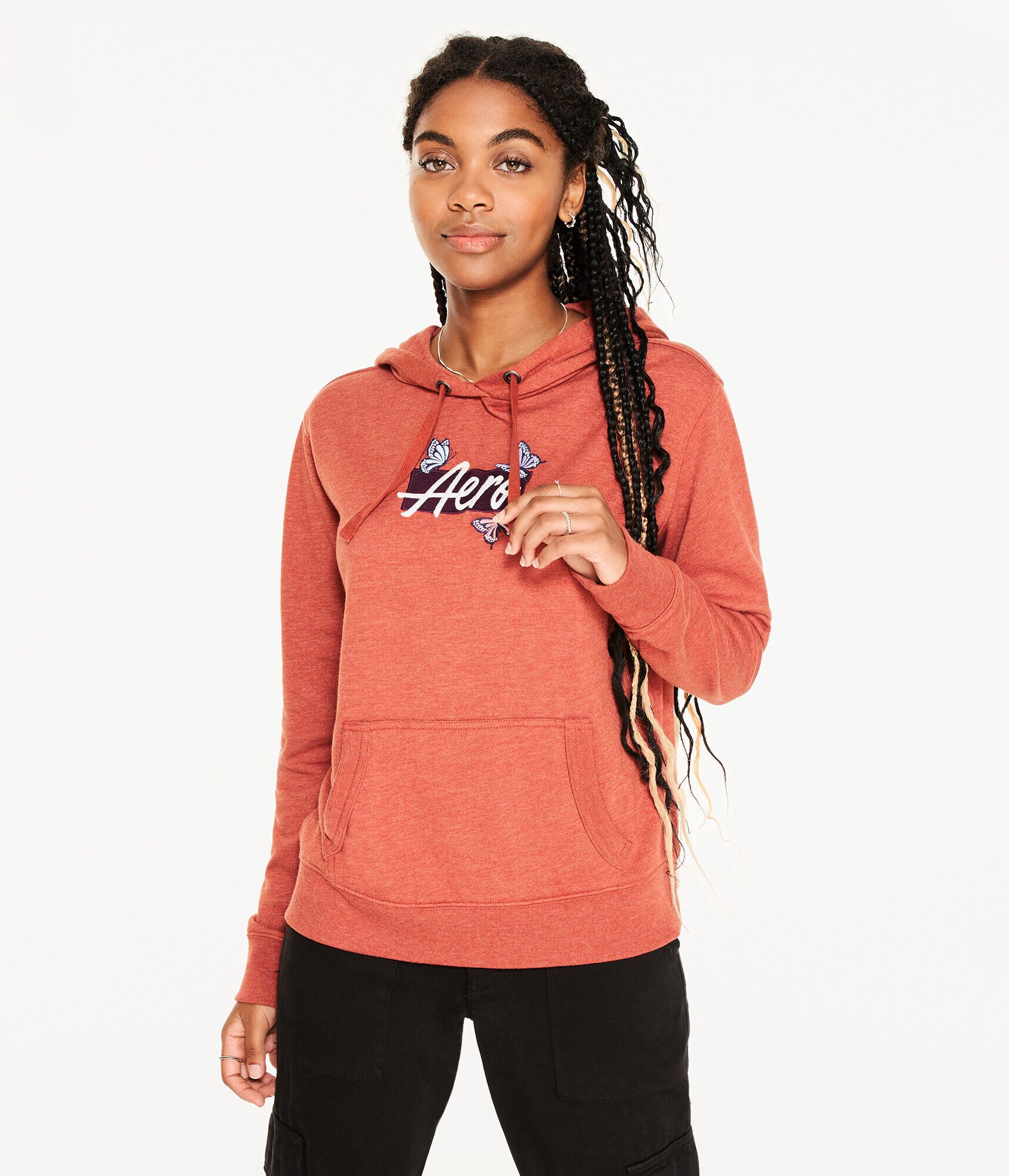 Aero Script Butterfly Pullover Hoodie