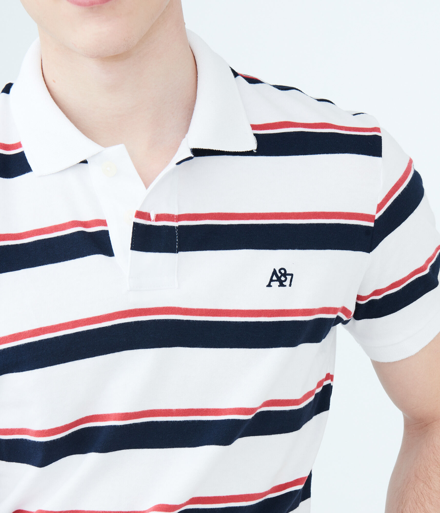 A87 Striped Jersey Polo
