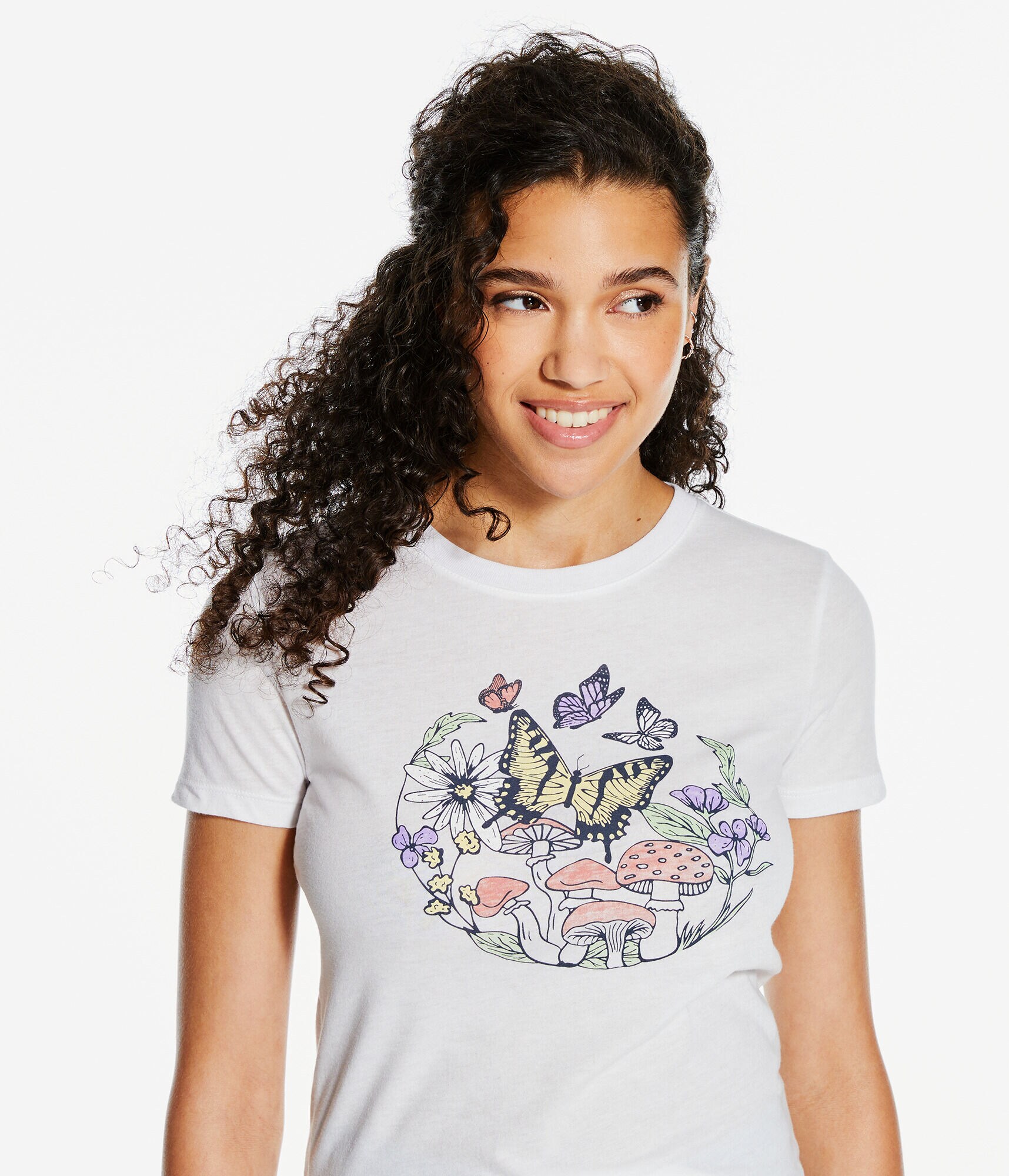 Butterfly Mushroom Circle Graphic Tee