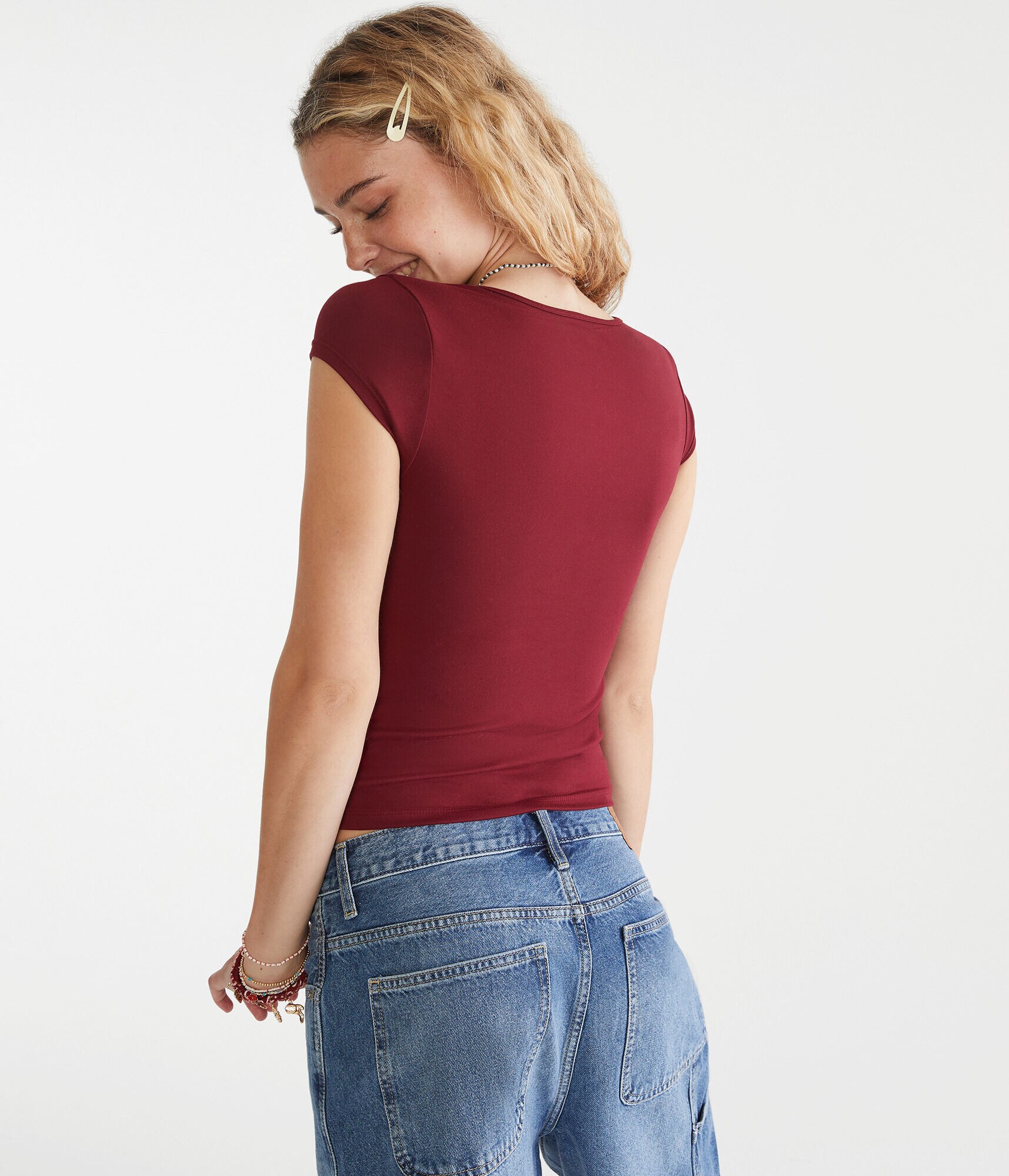 Buttery Soft Notch-Neck Tee