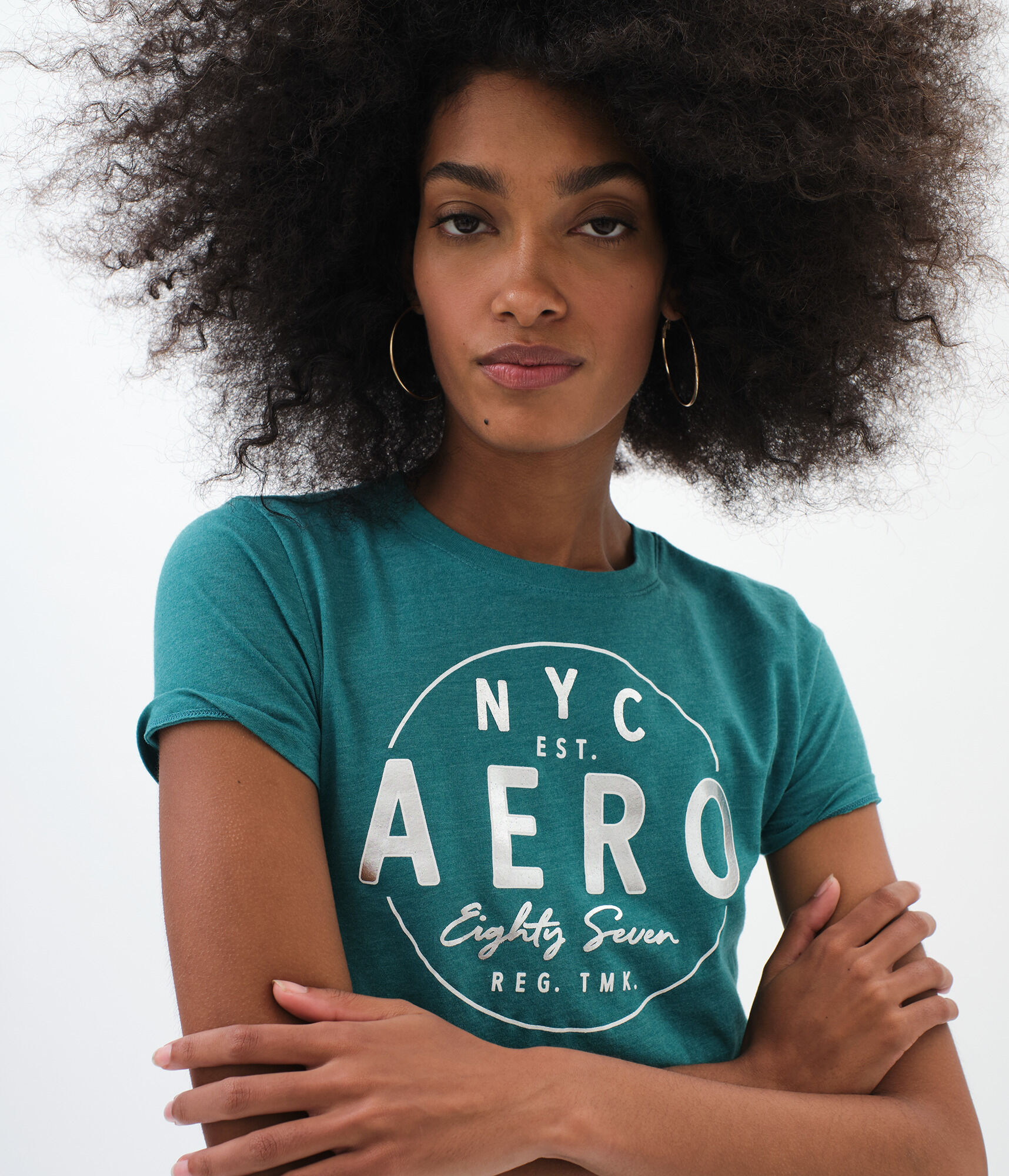 Aero NYC Circle Foil Graphic Tee***