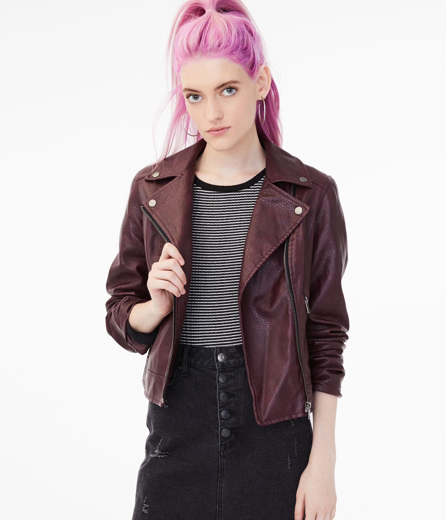 Faux Leather Moto Jacket