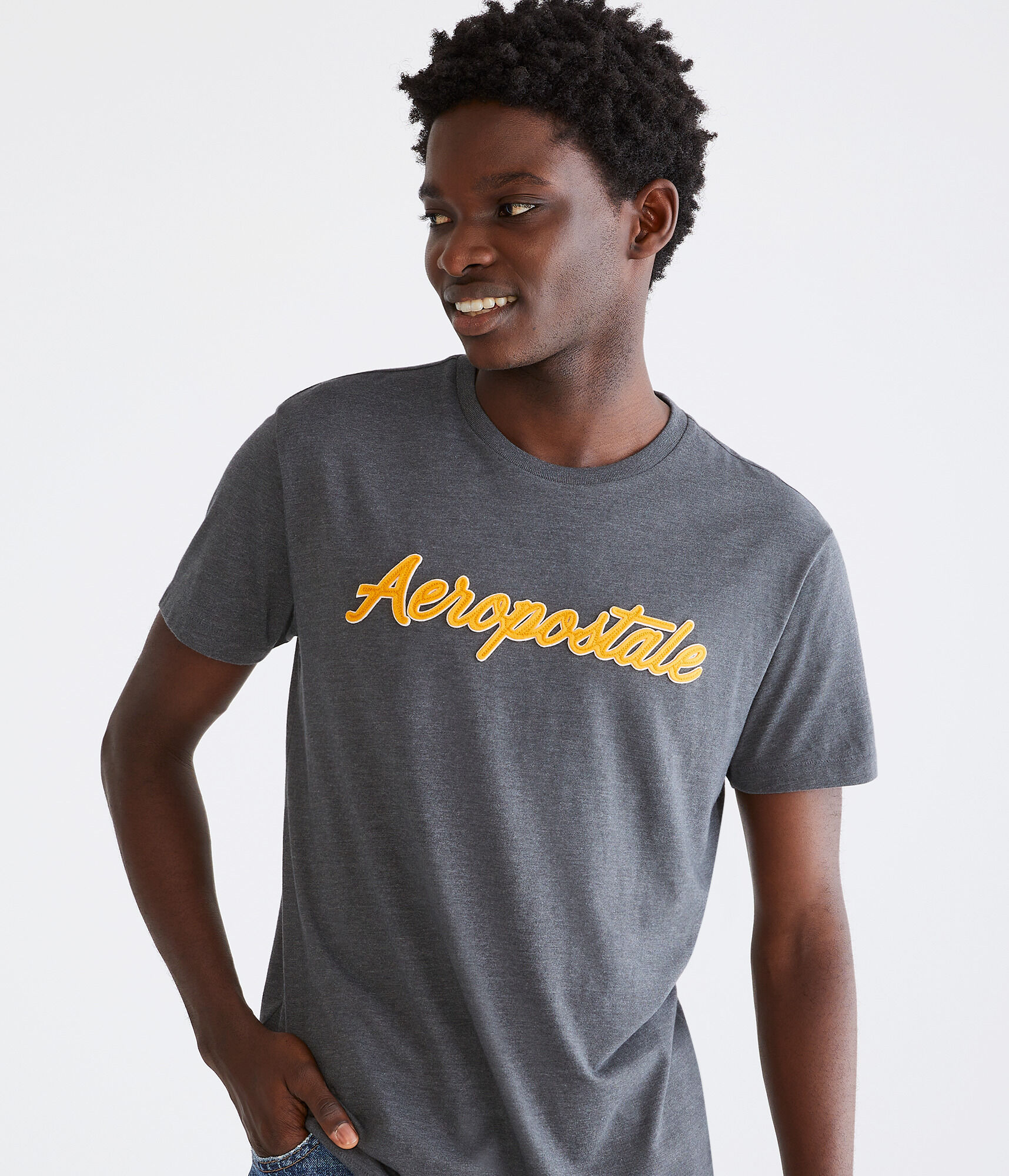 Aeropostale Script Logo Appliqu&eacute; Graphic Tee