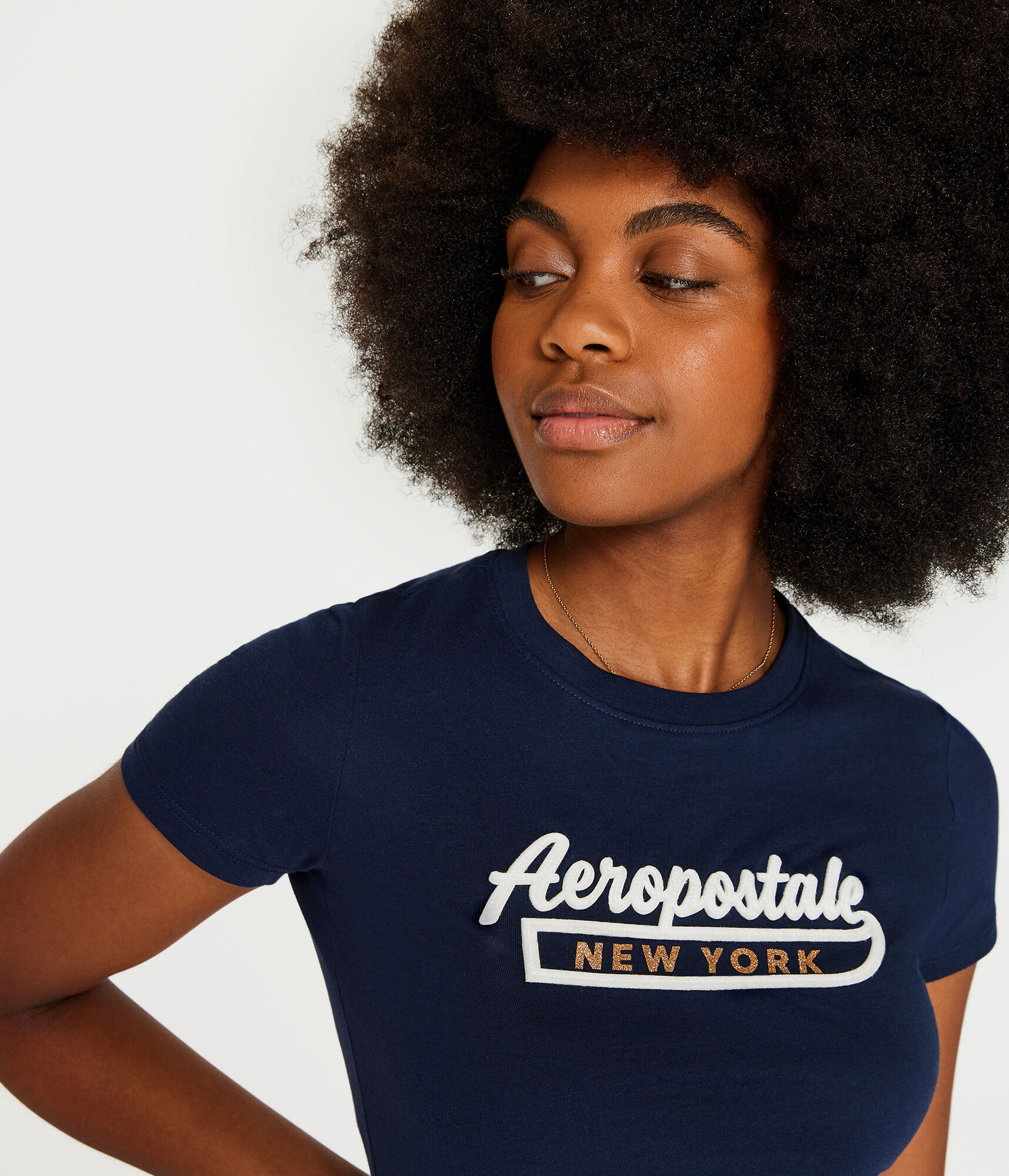 Aeropostale Appliqu&eacute; Glitter Graphic Tee