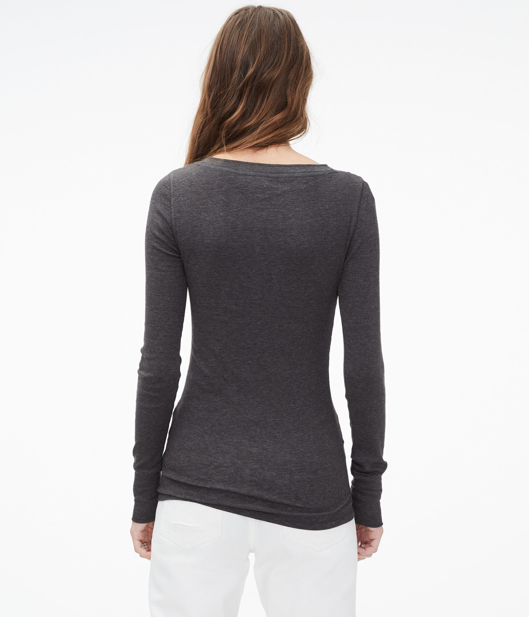 Long Sleeve Aeropostale Ribbed Graphic Henley