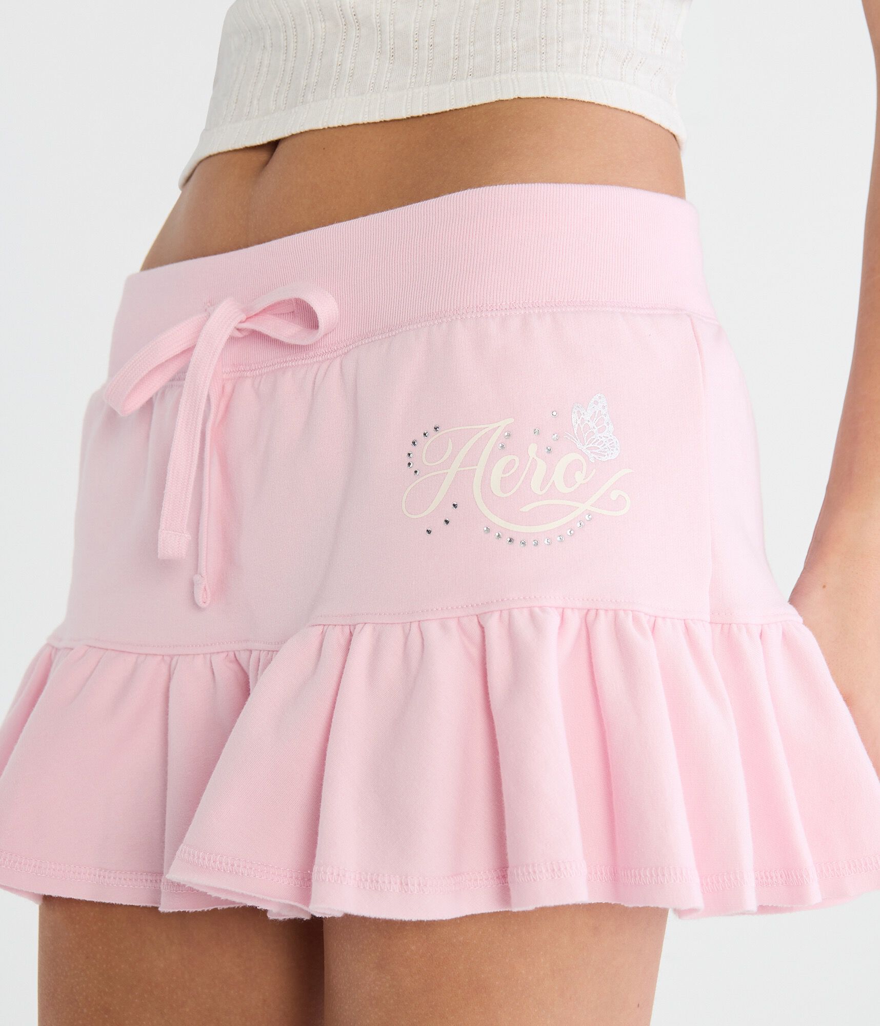 Aero Butterfly Y2K Fleece Skort