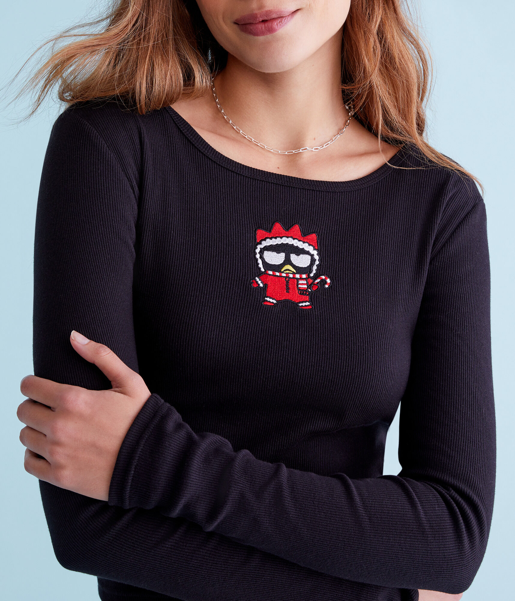 Long Sleeve Hello Kitty Badtz-Maru Cropped Tee