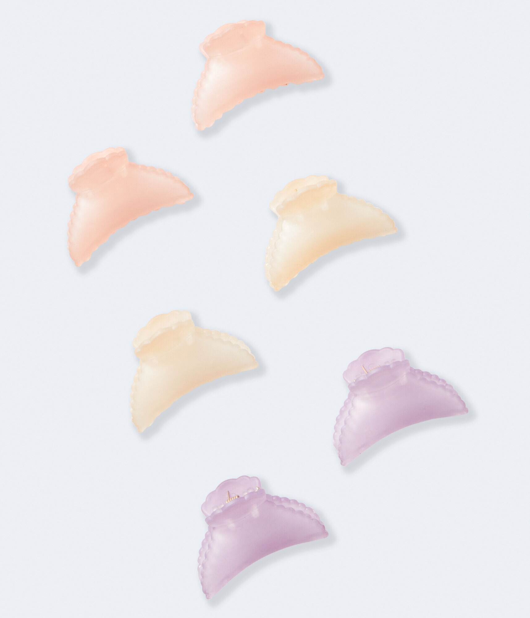Scalloped Mini Claw Hair Clip 6-Pack