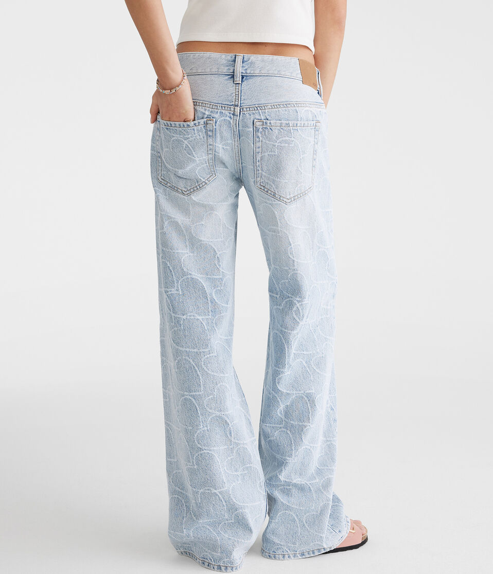 Low-Rise Baggy Wide Leg Hearts Jean