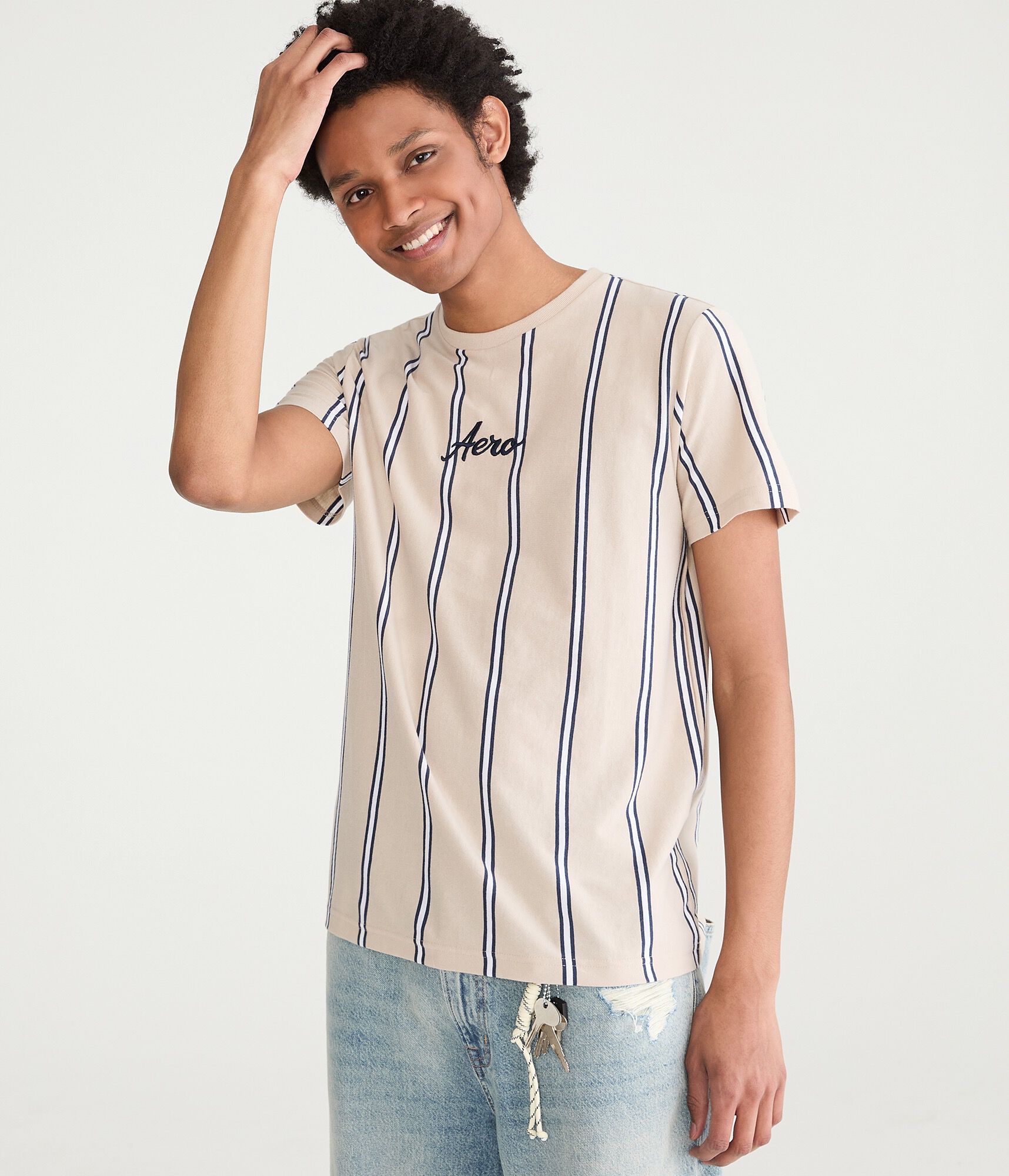 Vertical Stripe Logo Graphic Tee