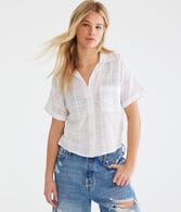 Tonal Textured Stripe Shirt