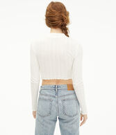 Long Sleeve Mock-Neck Cropped Shrunken Tee