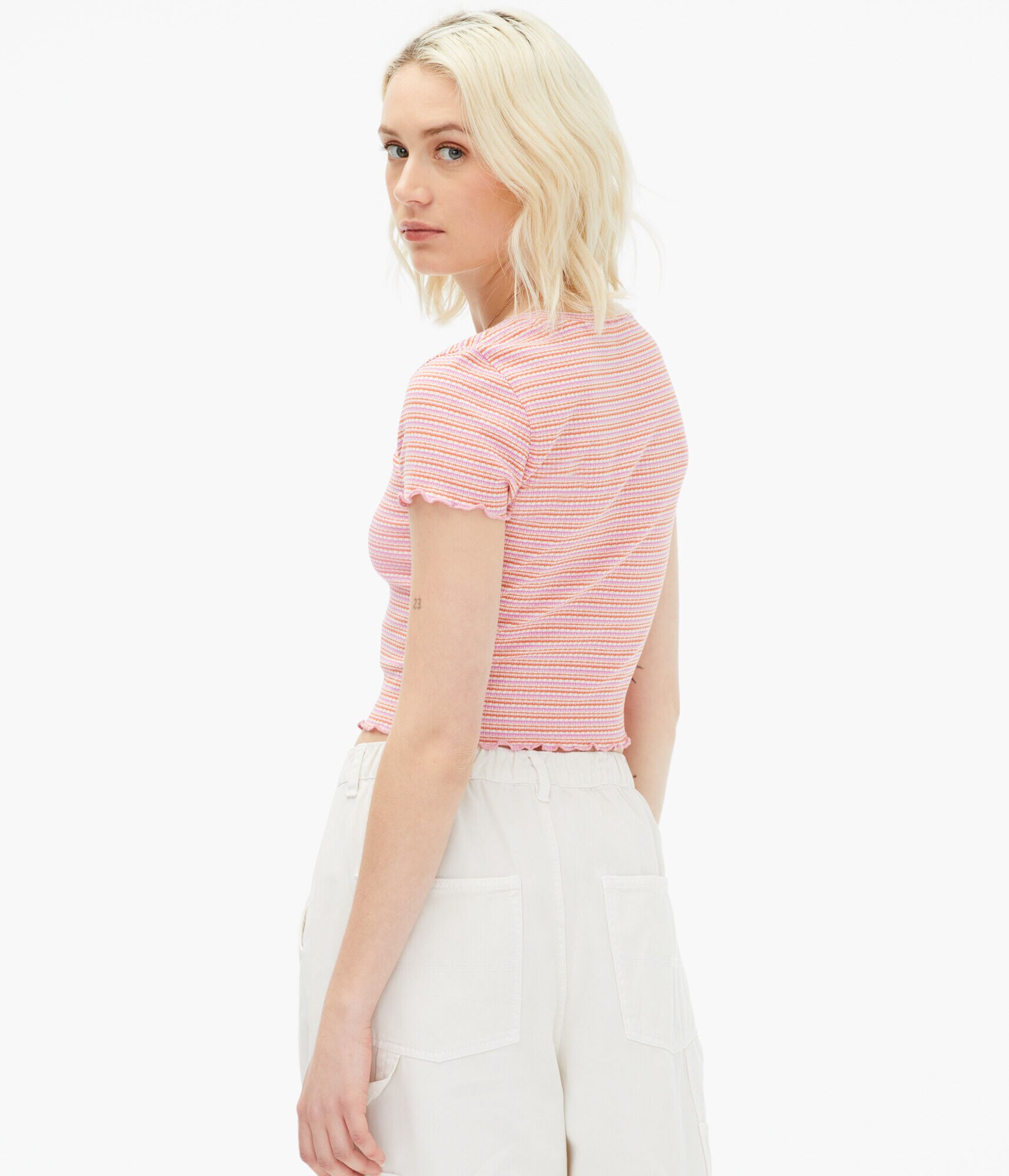 Striped Cropped Shrunken Tee