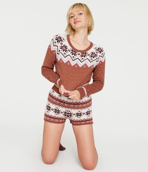 Fair Isle High-Rise Sweater Shorts Fair Isle High-Rise Sweater Shorts