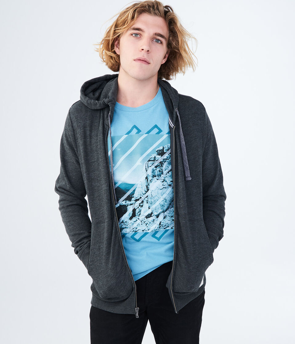 Heathered Full-Zip Hoodie