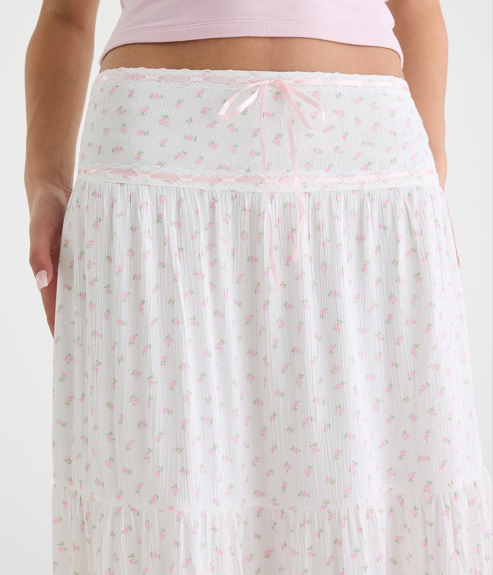 Floral Tiered Maxi Skirt