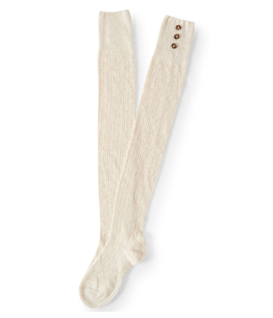 Pointelle Over-The-Knee Socks