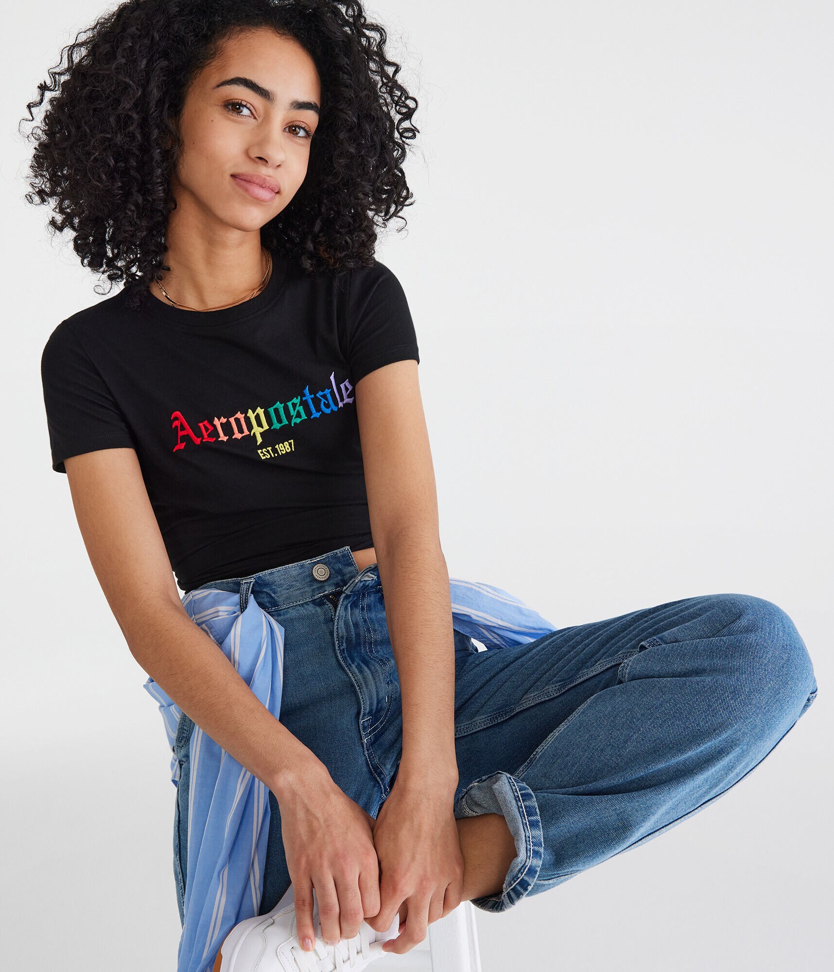 Aeropostale Gothic Logo Pride Graphic Tee