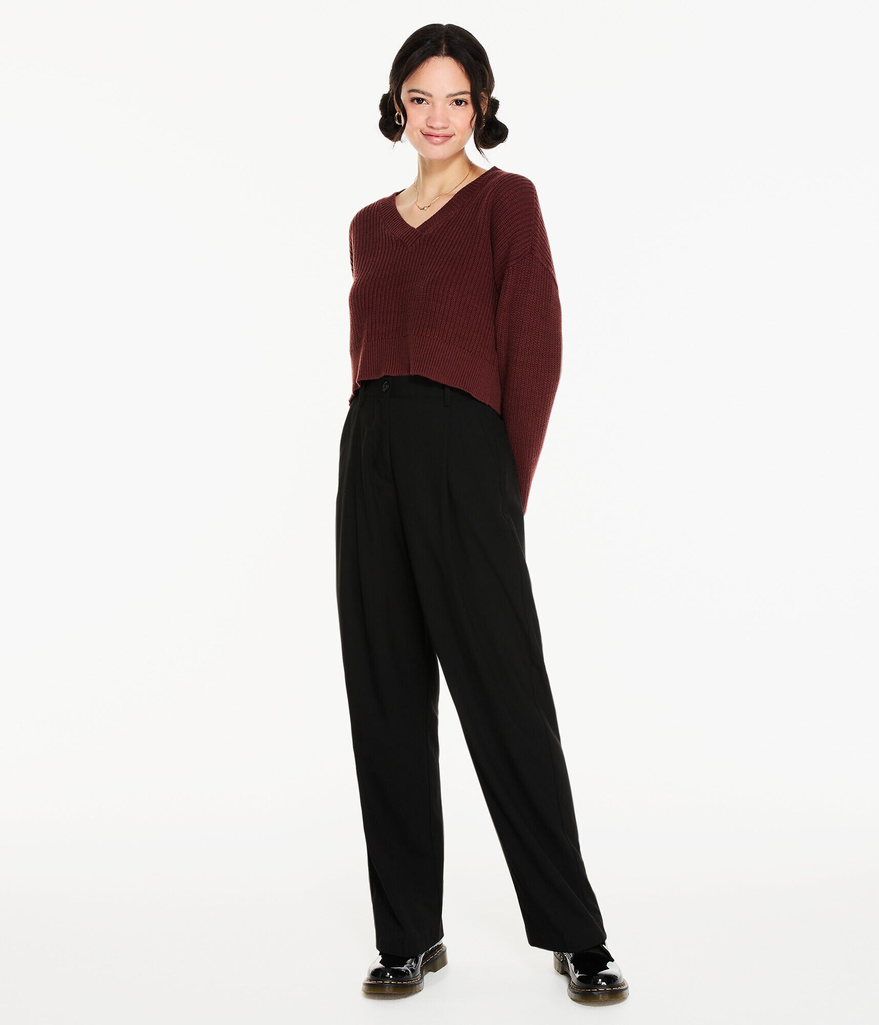 Ribbed V-Neck Sweater