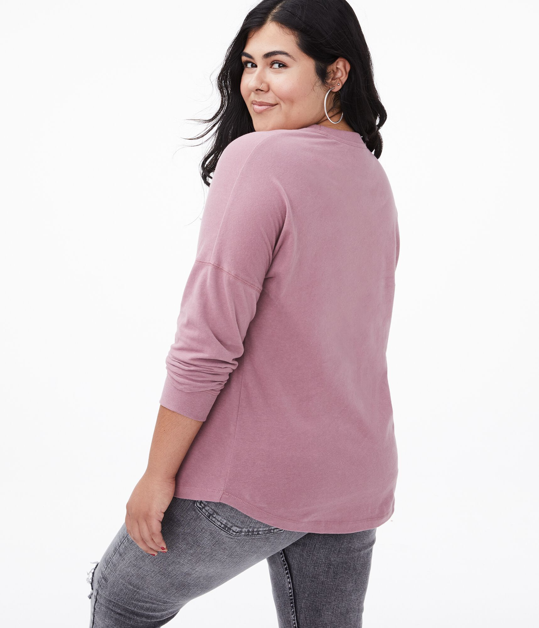 Long Sleeve Aeropostale NYC Arch Oversized Graphic Tee