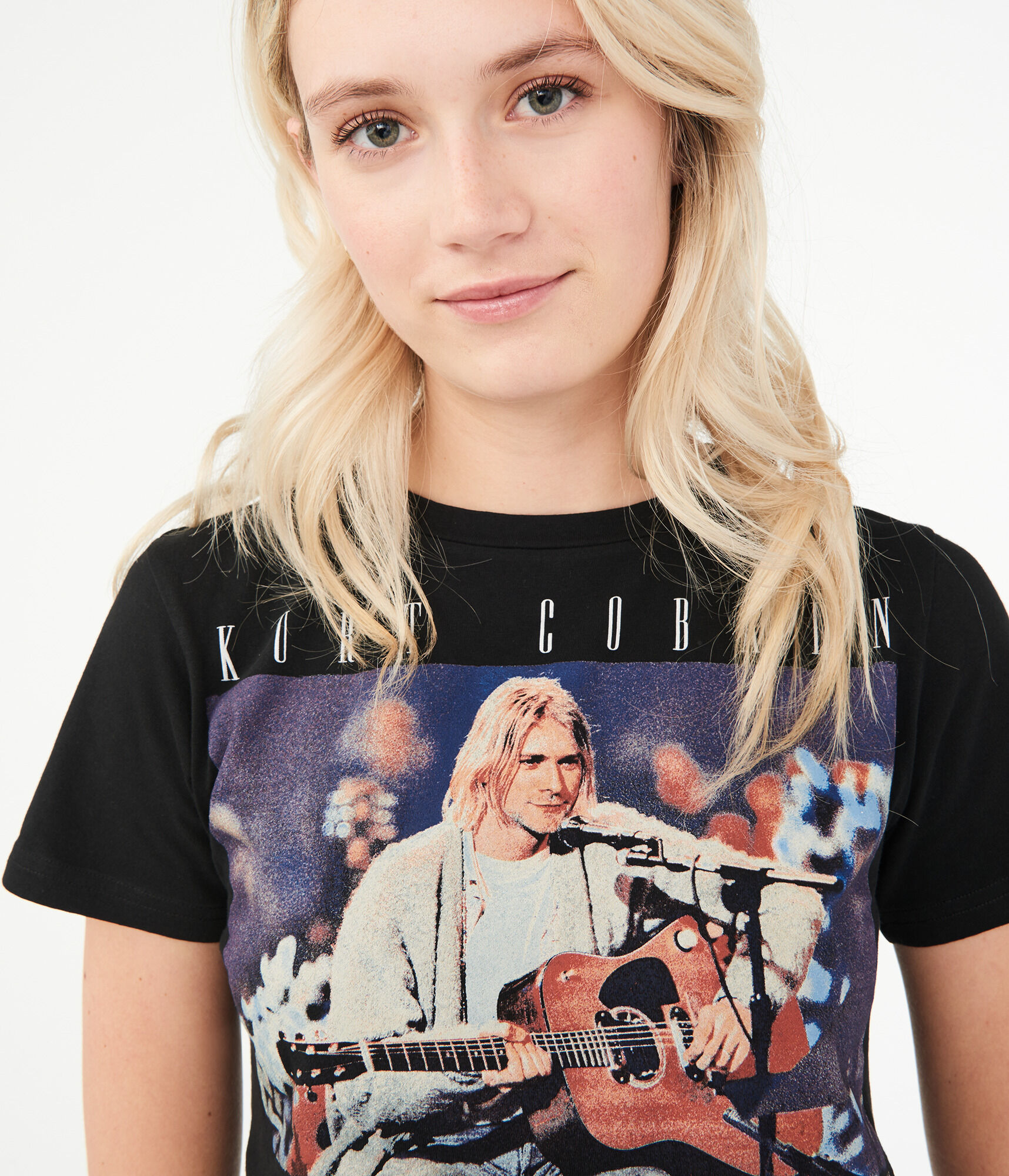  Cobain グラフィックTシャツ Kurt Cobain Relaxed Crop Graphic T-Shirt | Gap