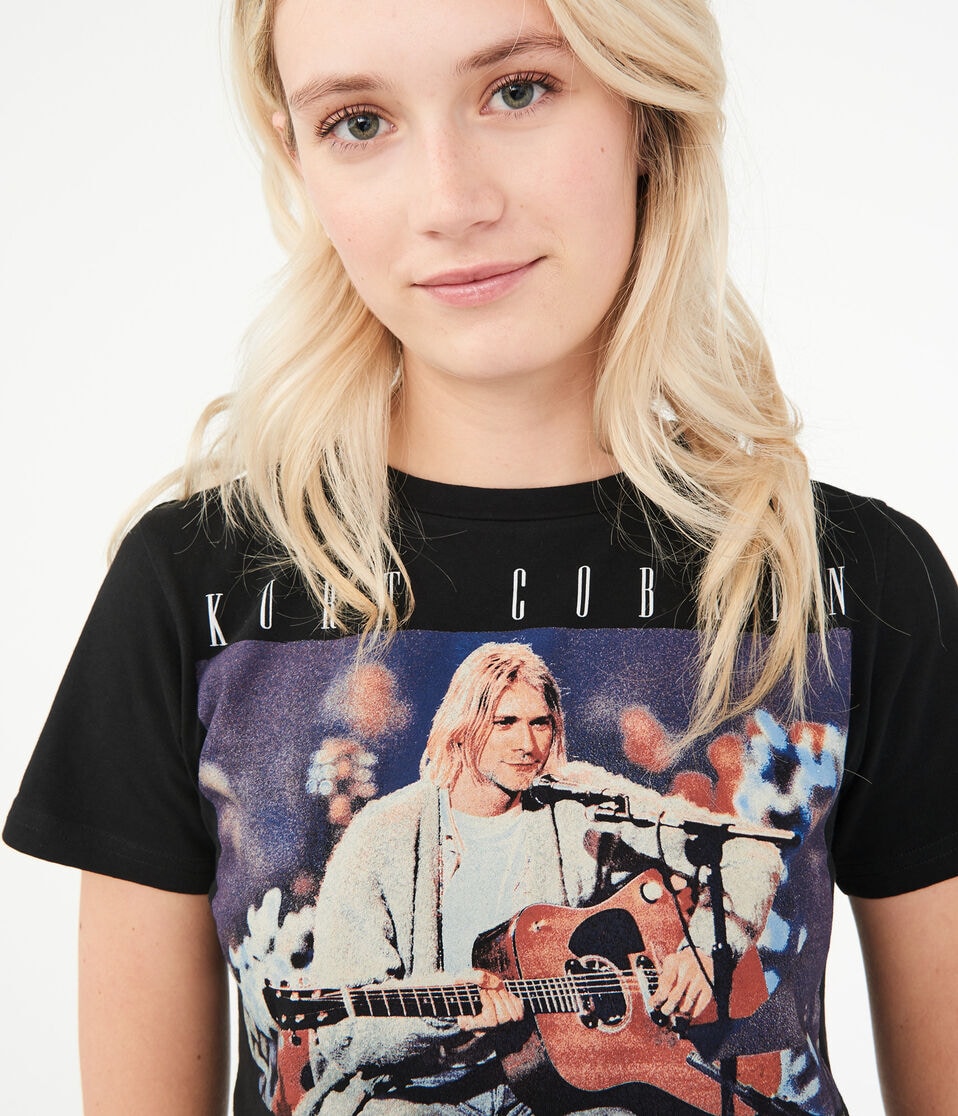 Kurt Cobain Crop Graphic Tee