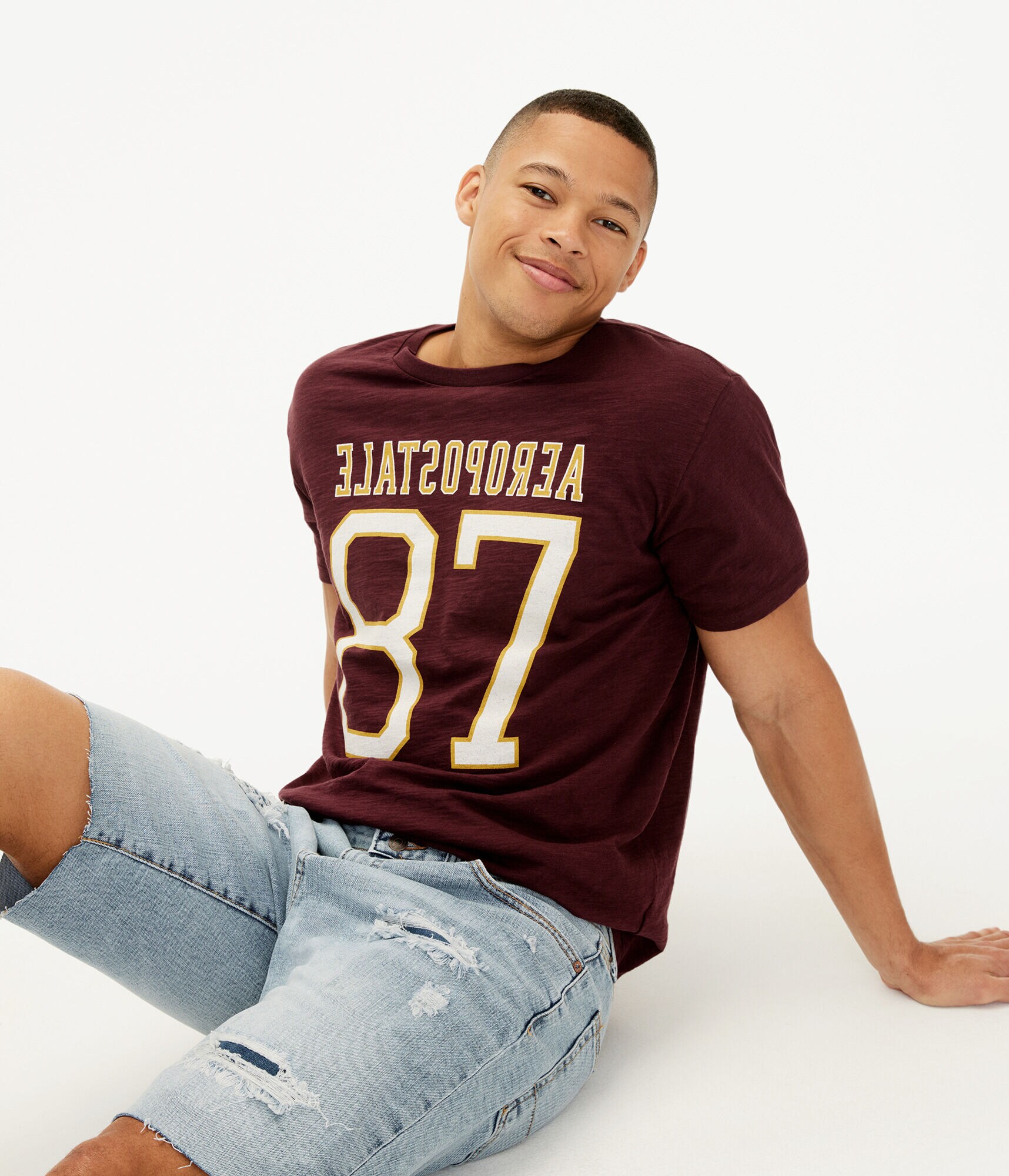 Backward Aeropostale 87 Graphic Tee