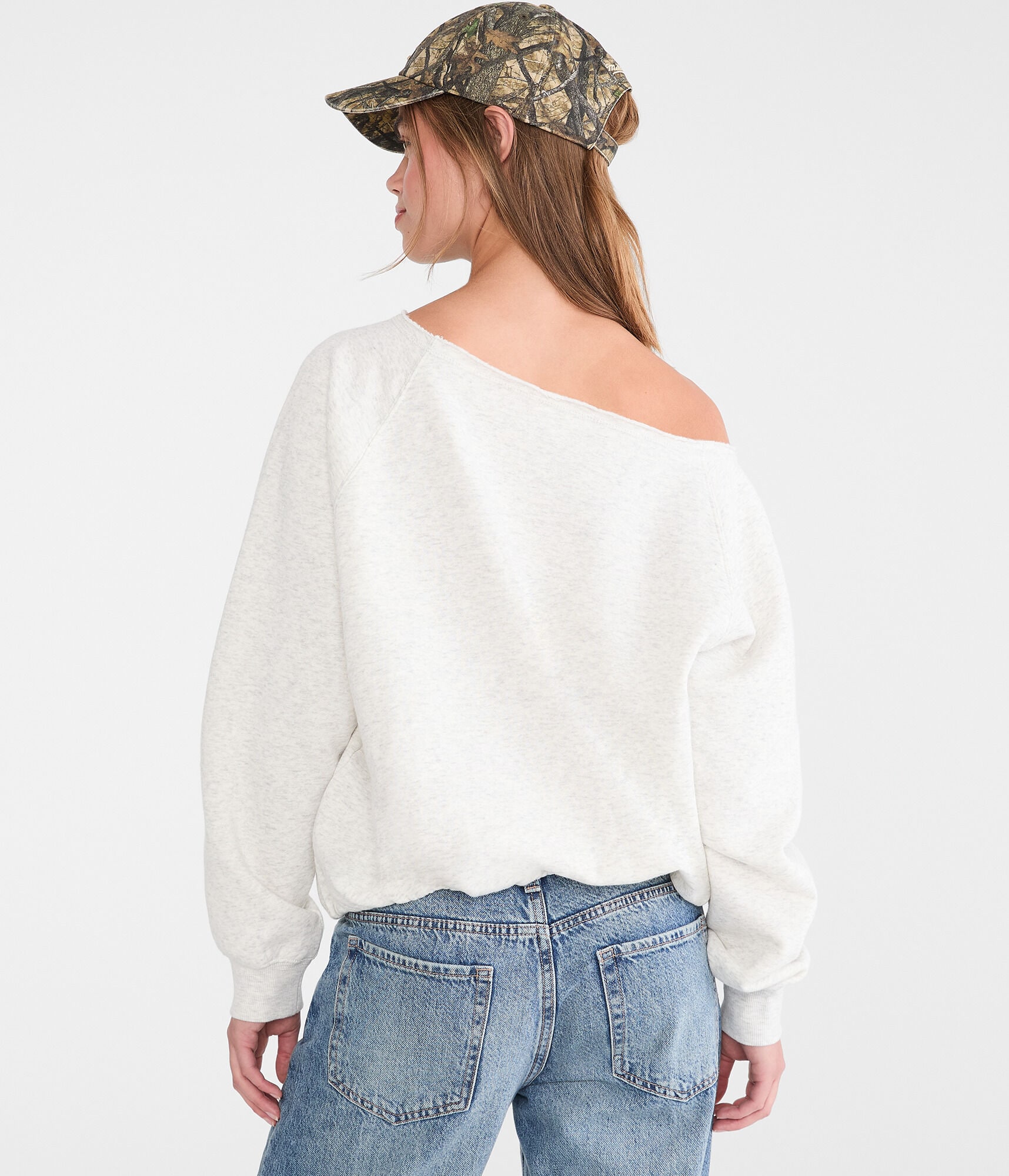 Cloud Soft Slash-Neck Bubble Sweatshirt