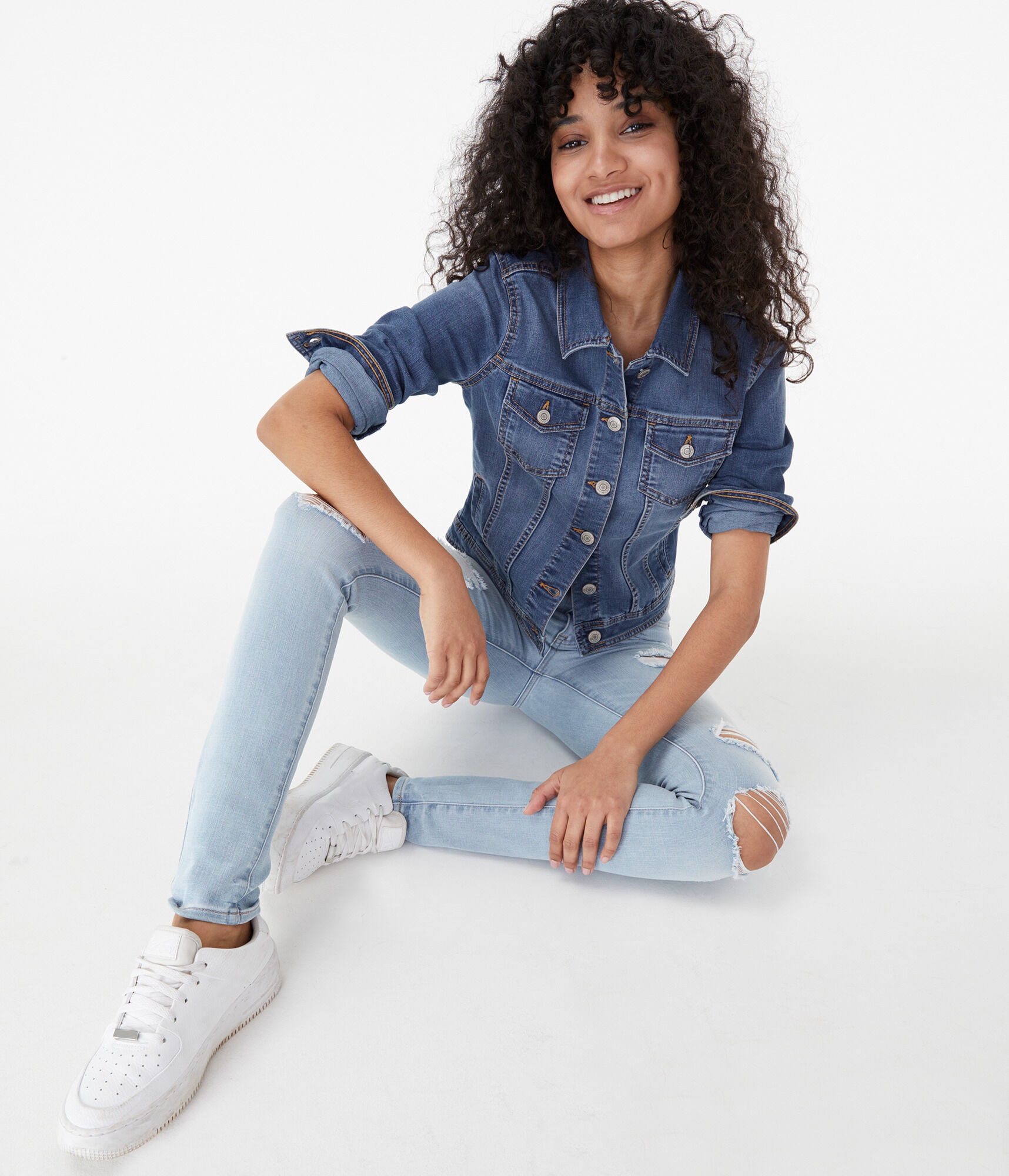 Seriously Stretchy Medium Wash Denim Jacket