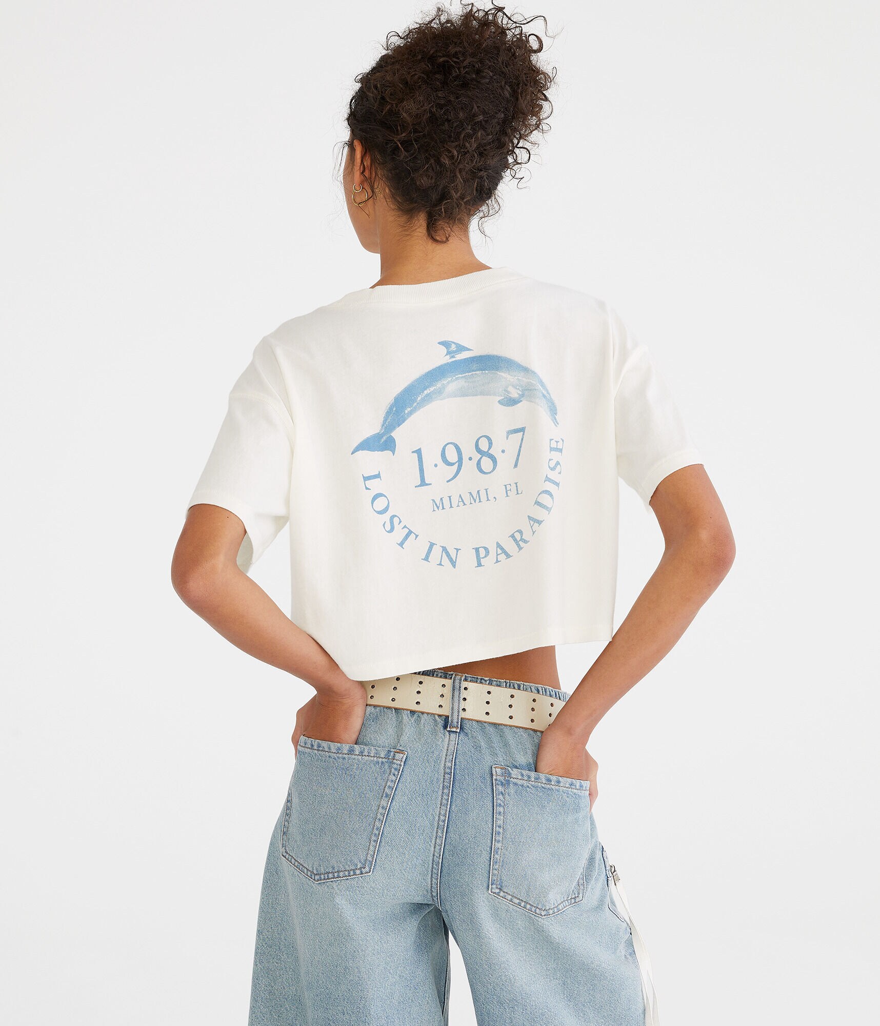 Miami Cropped Boyfriend Graphic Tee