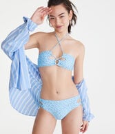 Floral Strappy Mid-Rise Bikini Bottom