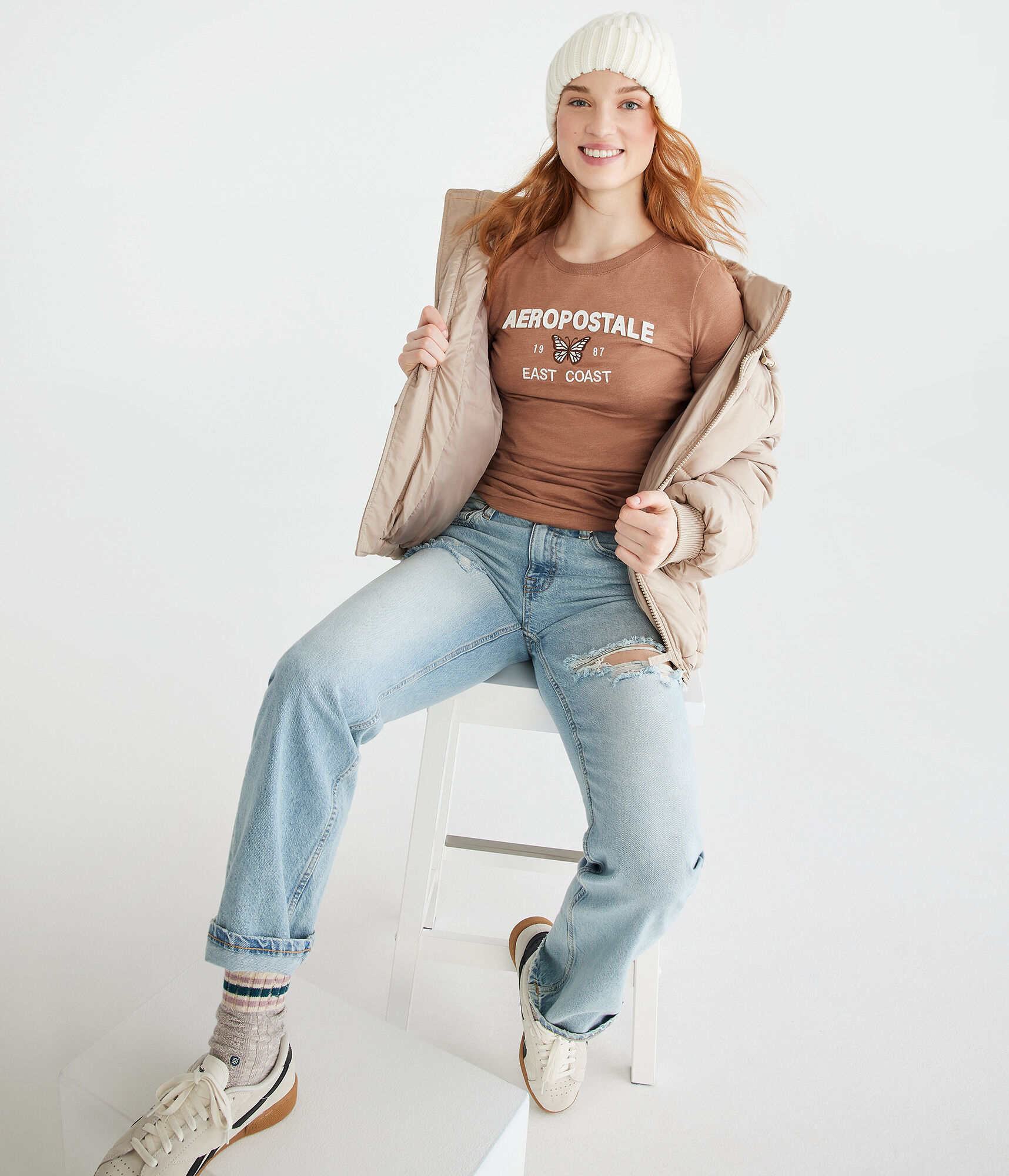 Aeropostale Butterfly Appliqu&eacute; Graphic Tee