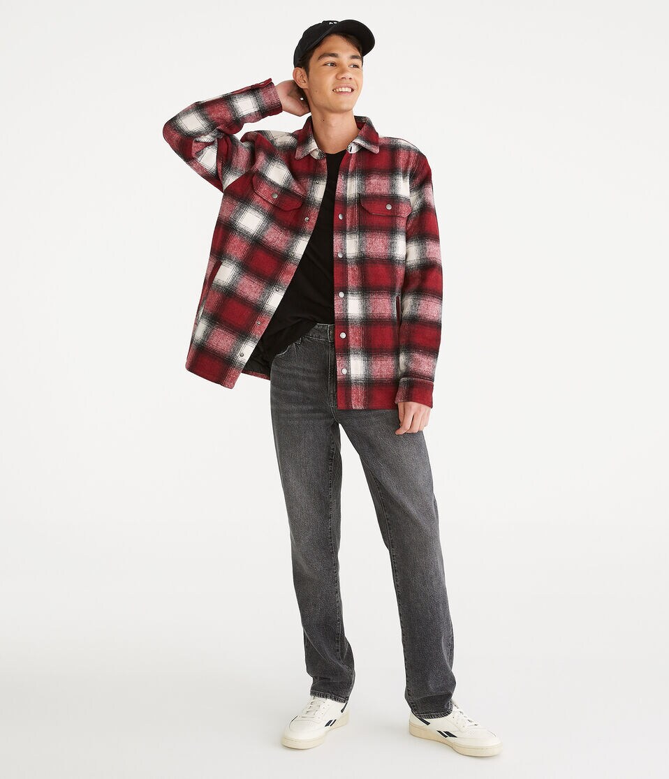 Brushed Plaid Flannel Shacket