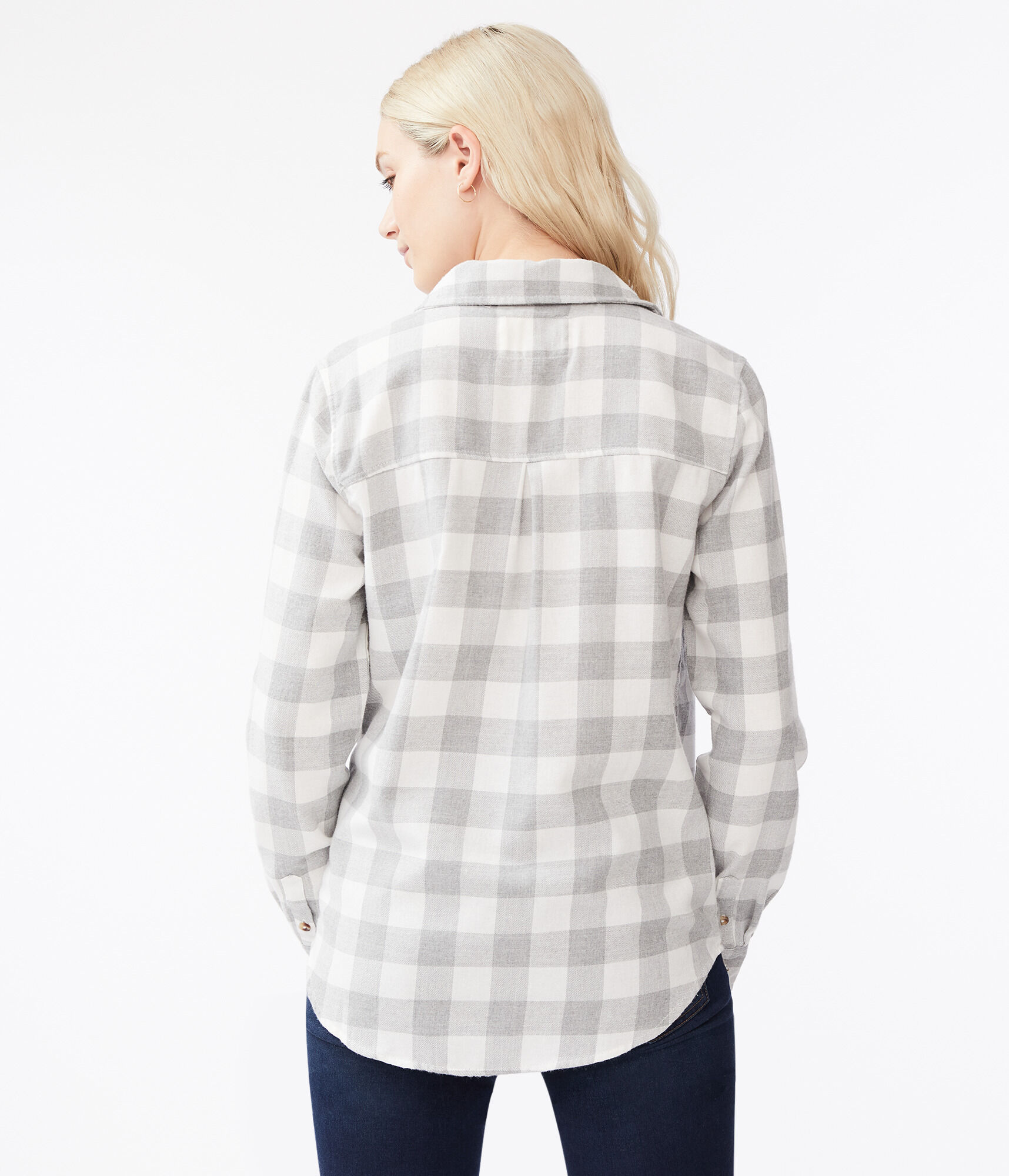 Long Sleeve Plaid Button-Down Shirt