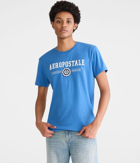 Aeropostale Bear Crest Appliqué Graphic Tee Aeropostale Bear Crest Appliqué Graphic Tee