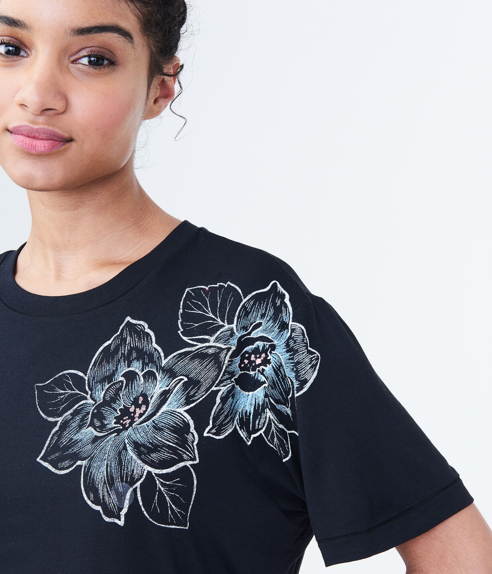 Floral Sketch Boxy Graphic Tee