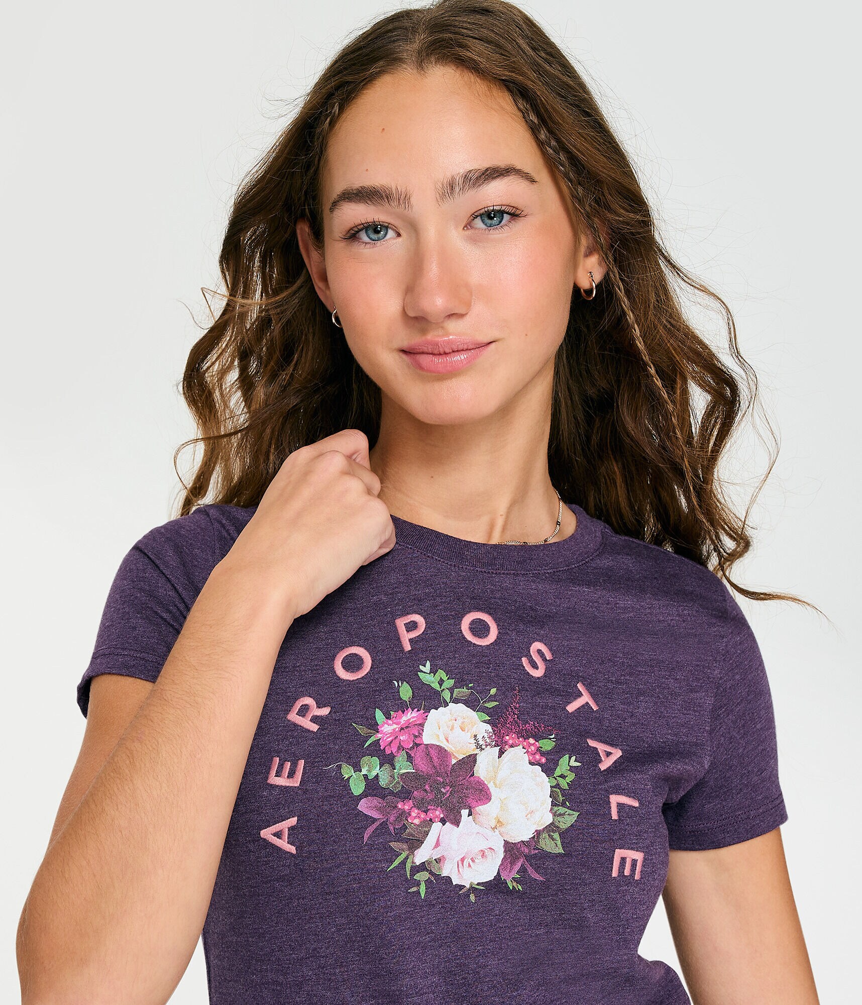 Aeropostale Arch Floral Graphic Tee