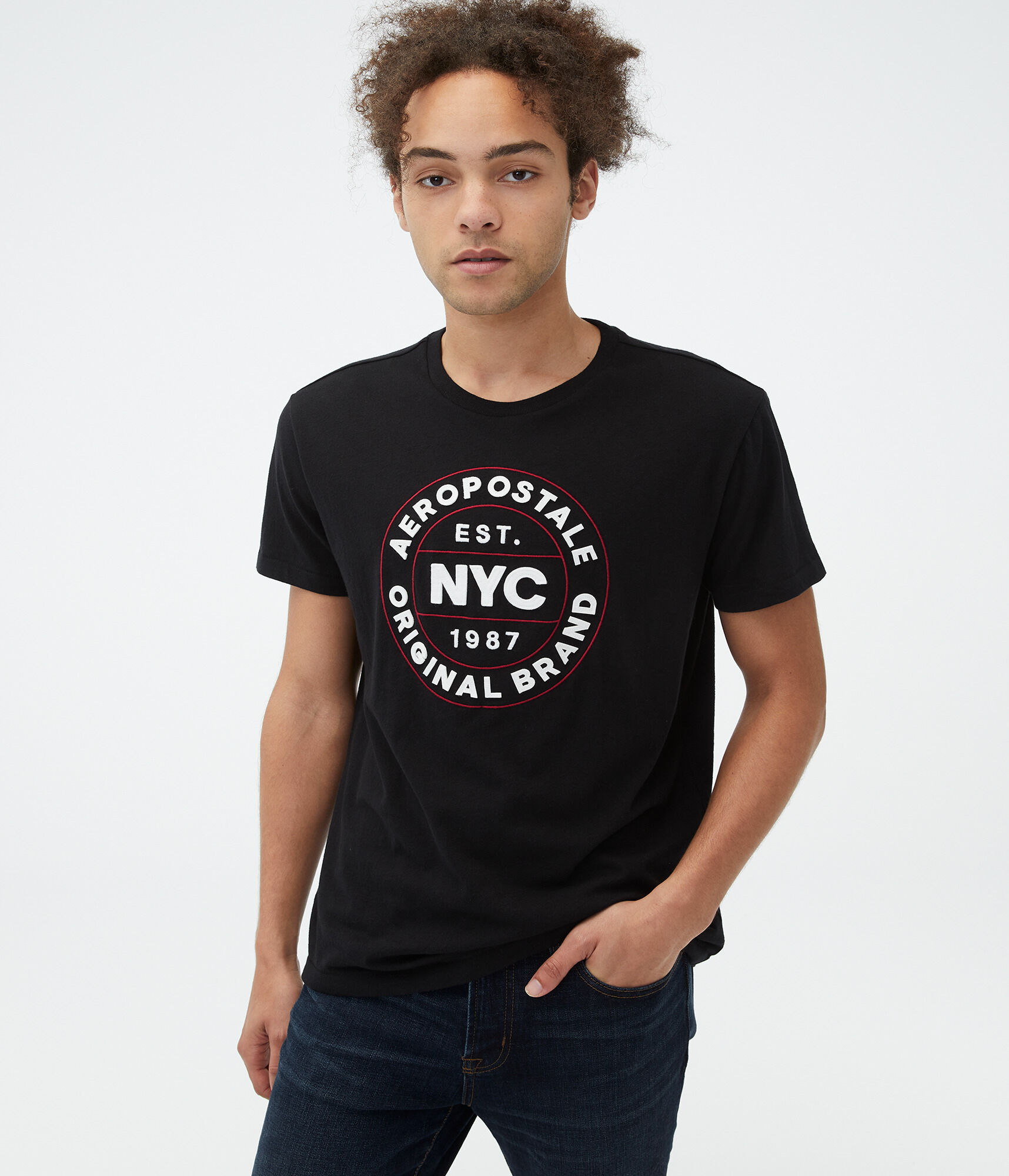Aeropostale NYC Circle Logo Appliqu&eacute; Graphic Tee