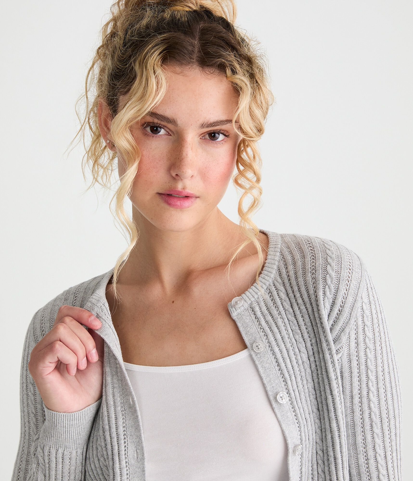 Ribbed Crew Cardigan