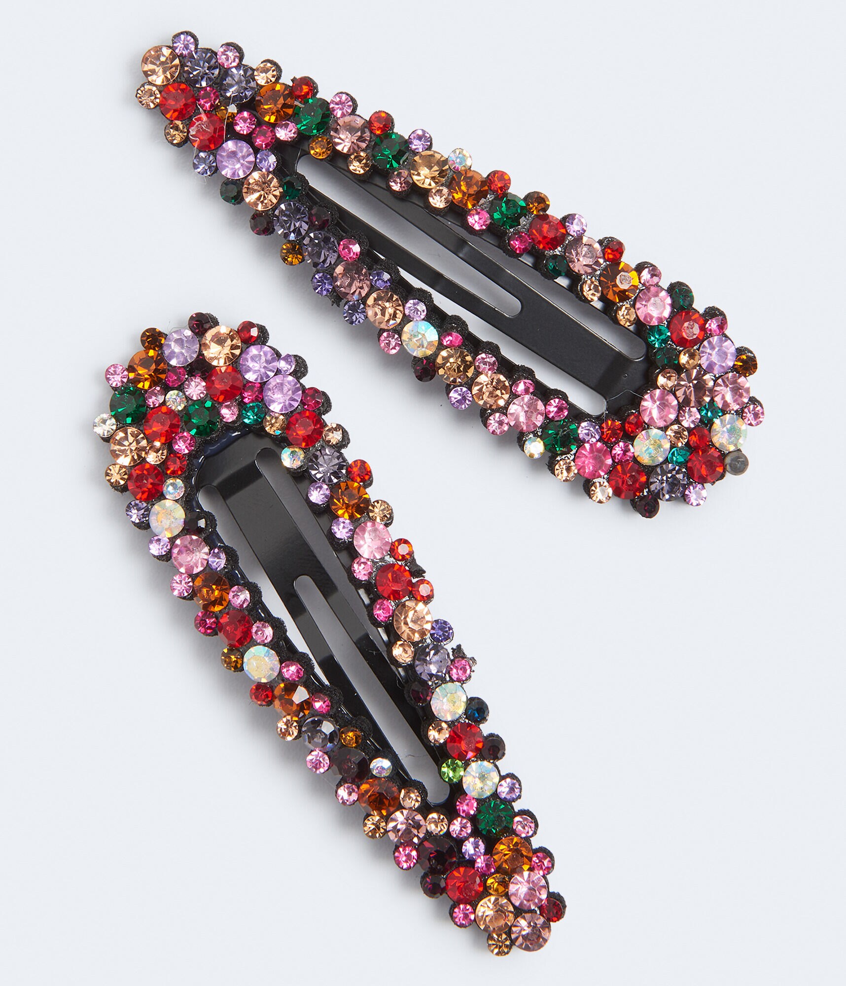 Rainbow Rhinestone Triangle Hair Clip 2-Pack