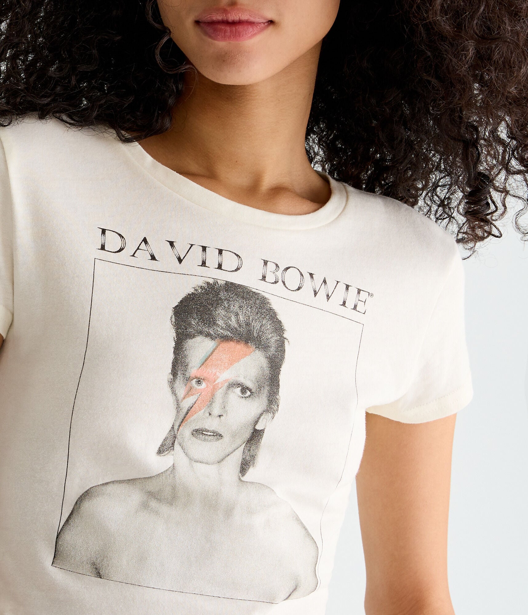 David Bowie Aladdin Sane Cropped Graphic Tee - Main Image
