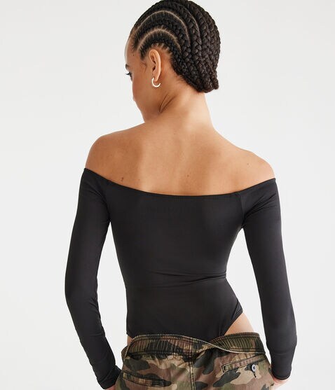 Long Sleeve Seriously Soft Sculpt Off-The-Shoulder Bodysuit Long Sleeve Seriously Soft Sculpt Off-The-Shoulder Bodysuit