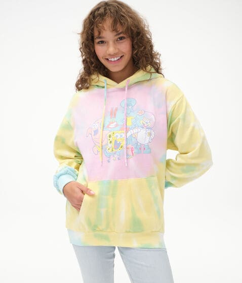 SpongeBob & Friends Tie-Dye Oversized Pullover Hoodie SpongeBob & Friends Tie-Dye Oversized Pullover Hoodie