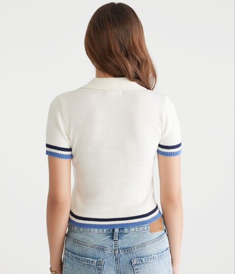 Brooklyn Cropped Graphic Sweater Polo Brooklyn Cropped Graphic Sweater Polo
