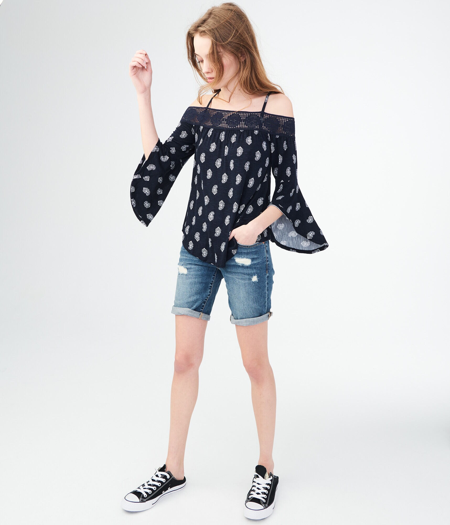 girls denim bermuda shorts