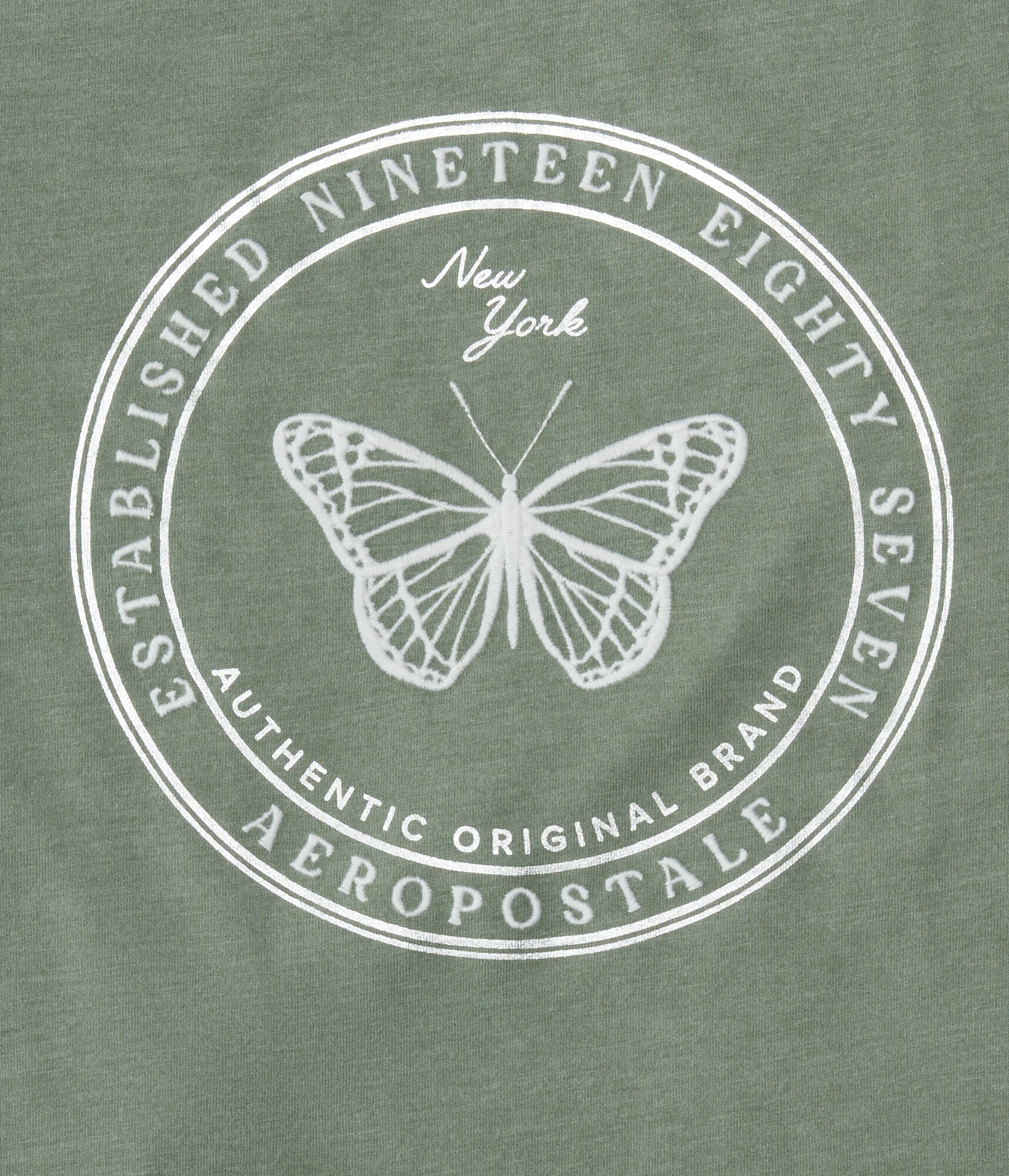 Aeropostale Butterfly Foil Graphic Tee
