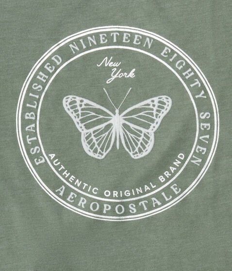 Aeropostale Butterfly Foil Graphic Tee Aeropostale Butterfly Foil Graphic Tee